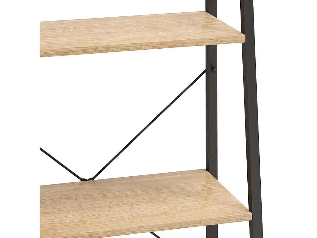 Scaffale Autoportante 3 Ripiani Marrone Chiaro Nero 56x35x108cm