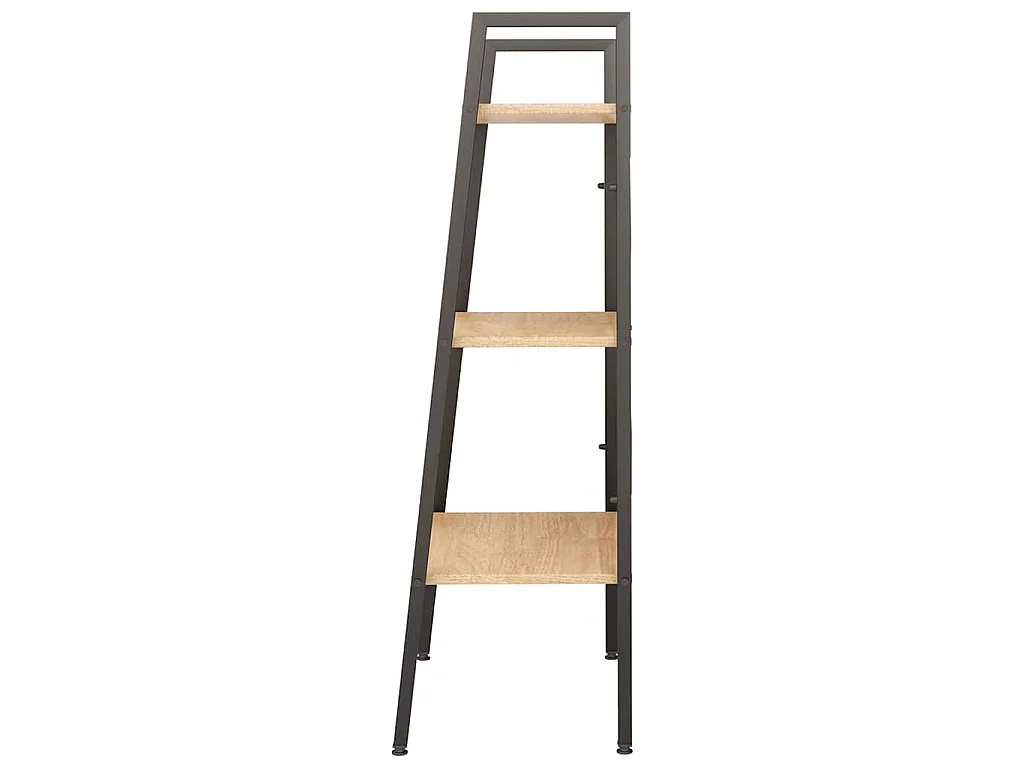 Estante de pé 3 prateleiras 56x35x108 cm castanho-claro e preto