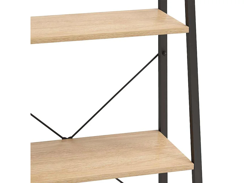 Estante de pé 3 prateleiras 56x35x108 cm castanho-claro e preto
