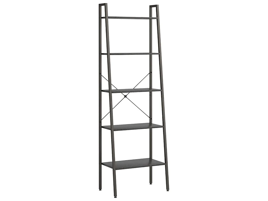 Scaffale Autoportante con 5 Ripiani Nero 56x35x174 cm