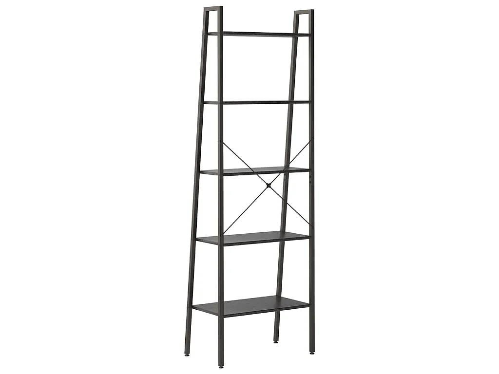 Scaffale Autoportante con 5 Ripiani Nero 56x35x174 cm