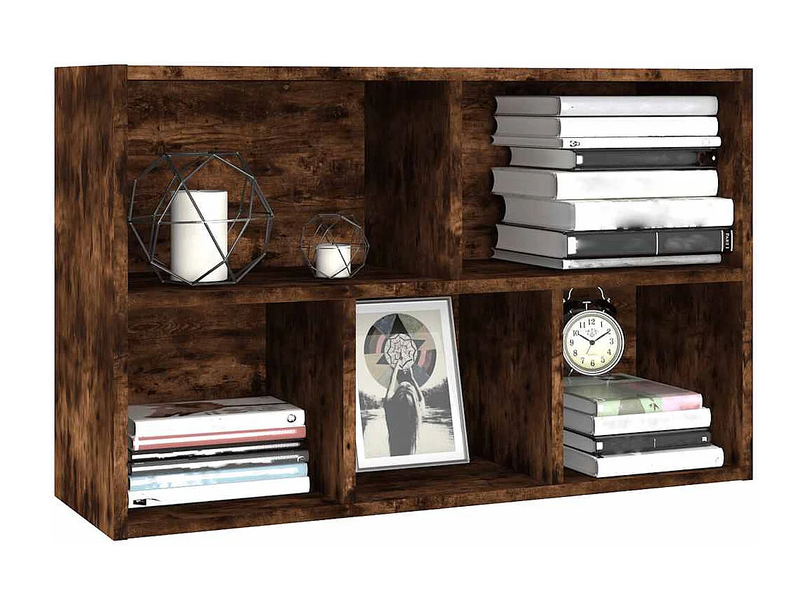 Boekenkast/dressoir 50x25x80 cm bewerkt hout gerookt eikenkleur