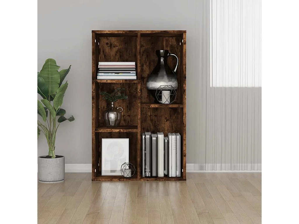 Boekenkast/dressoir 50x25x80 cm bewerkt hout gerookt eikenkleur