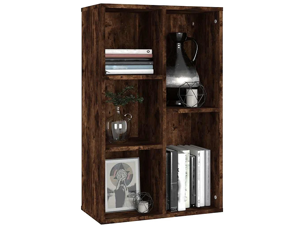 Boekenkast/dressoir 50x25x80 cm bewerkt hout gerookt eikenkleur