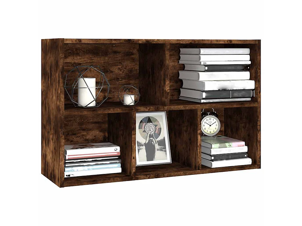 Boekenkast/dressoir 50x25x80 cm bewerkt hout gerookt eikenkleur