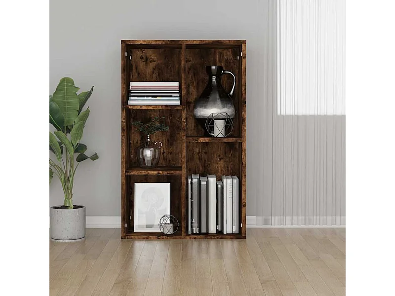 Bibliothèque/Buffet chêne fumé 50x25x80 cm bois d'ingénierie