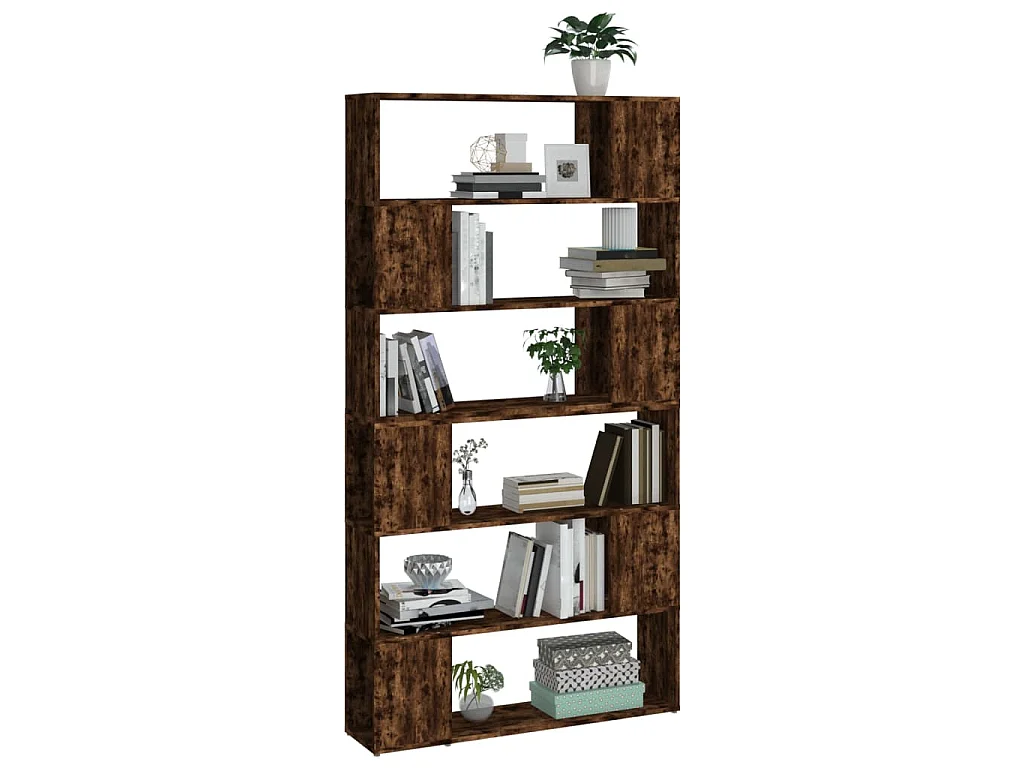 Bücherregal/Raumteiler Räuchereiche 100x24x188 cm