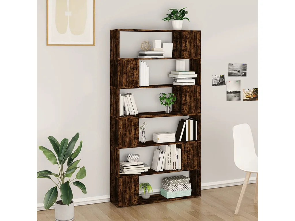 Bücherregal/Raumteiler Räuchereiche 100x24x188 cm