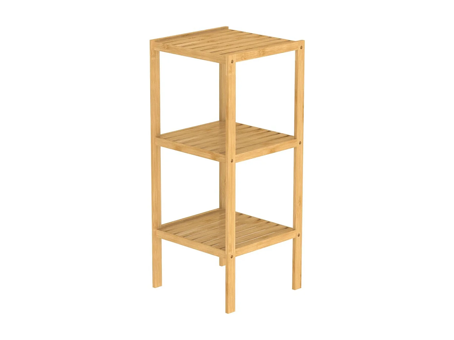 Scaffale da Bagno con 3 Scomparti Bambù 34x33x80 cm