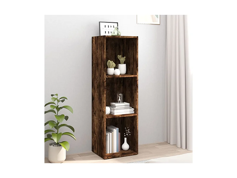 Bücherschrank/TV-Schrank Räuchereiche 36x30x114cm Holzwerkstoff