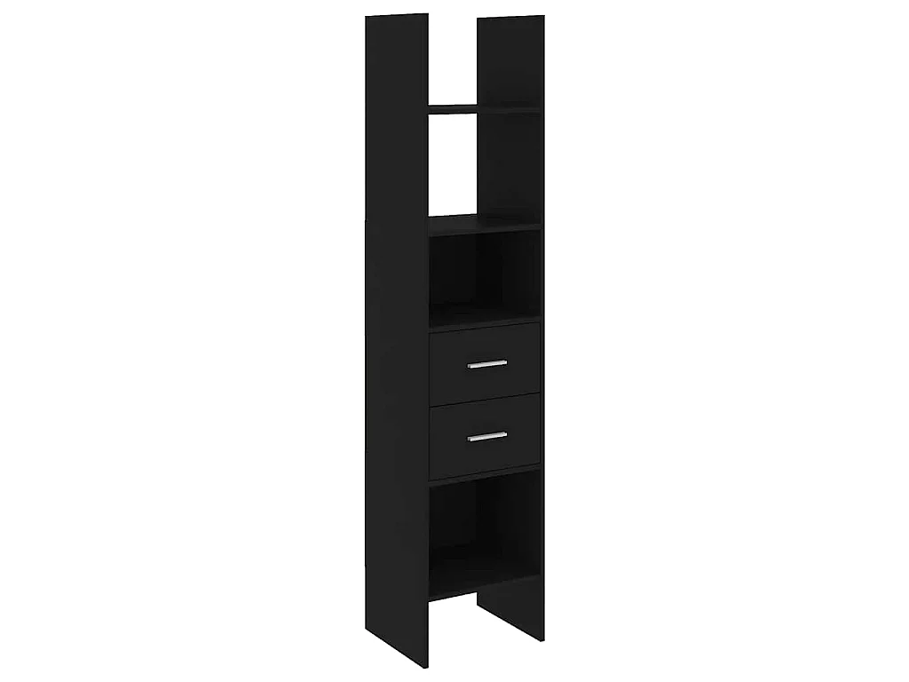 Bibliothèque Noir 40x35x180 cm Bois d’ingénierie