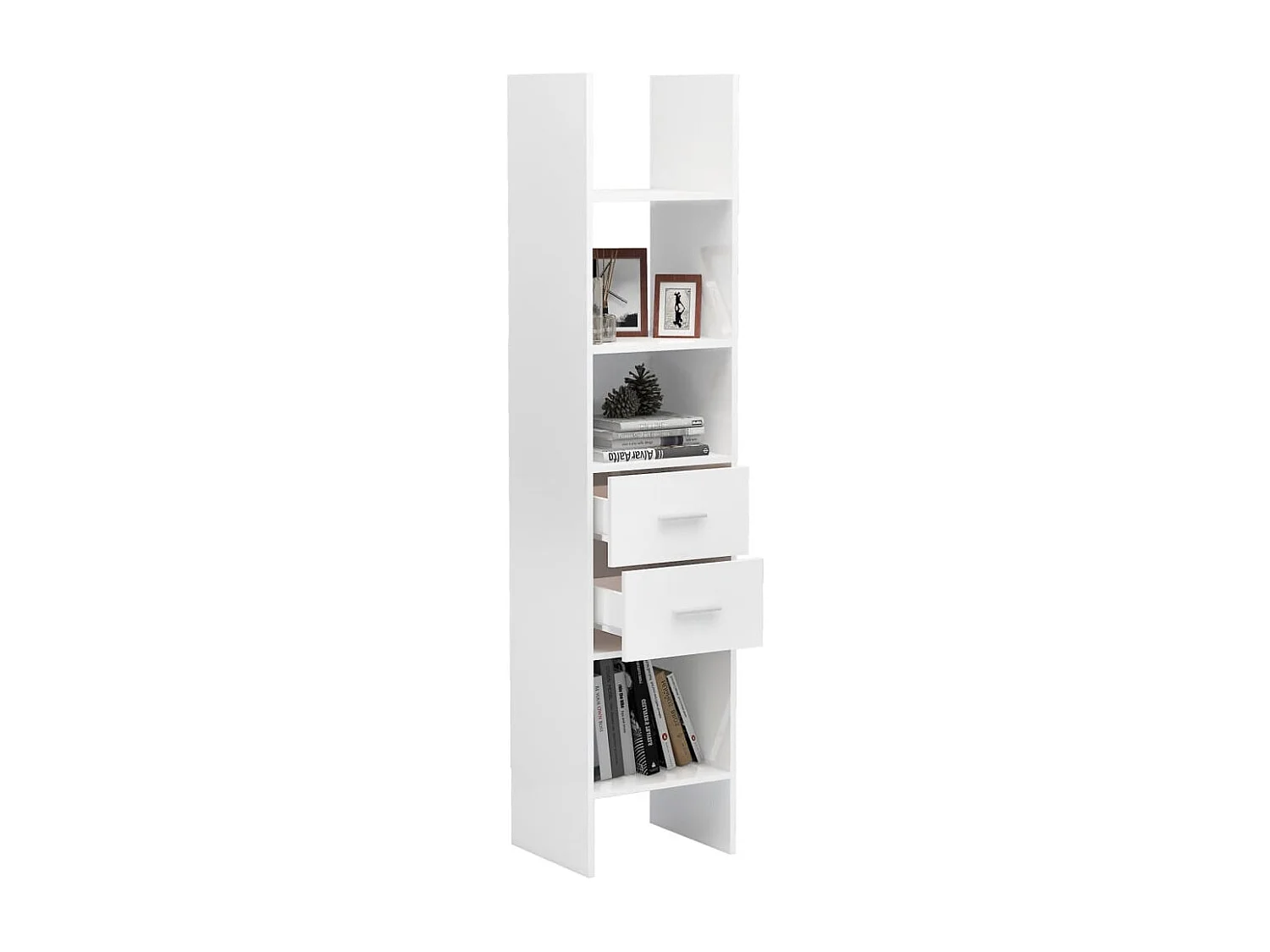 Bibliothèque Blanc brillant 40x35x180 cm Bois d’ingénierie