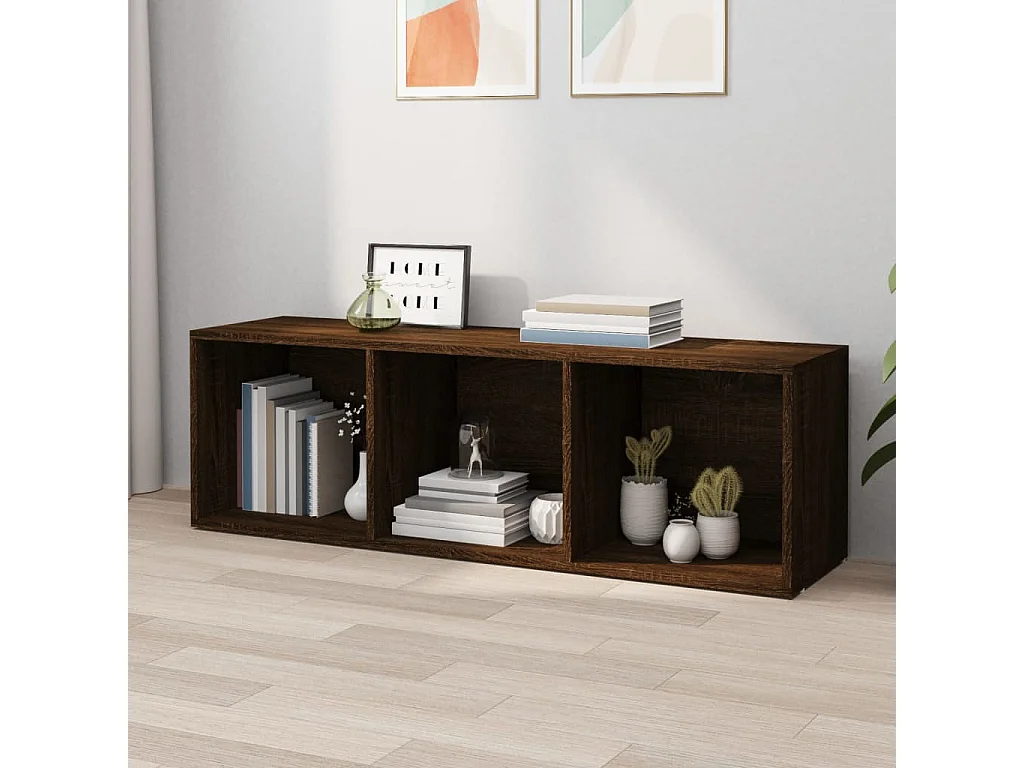 Boekenkast/tv-meubel 36x30x114 cm bruin eikenkleur