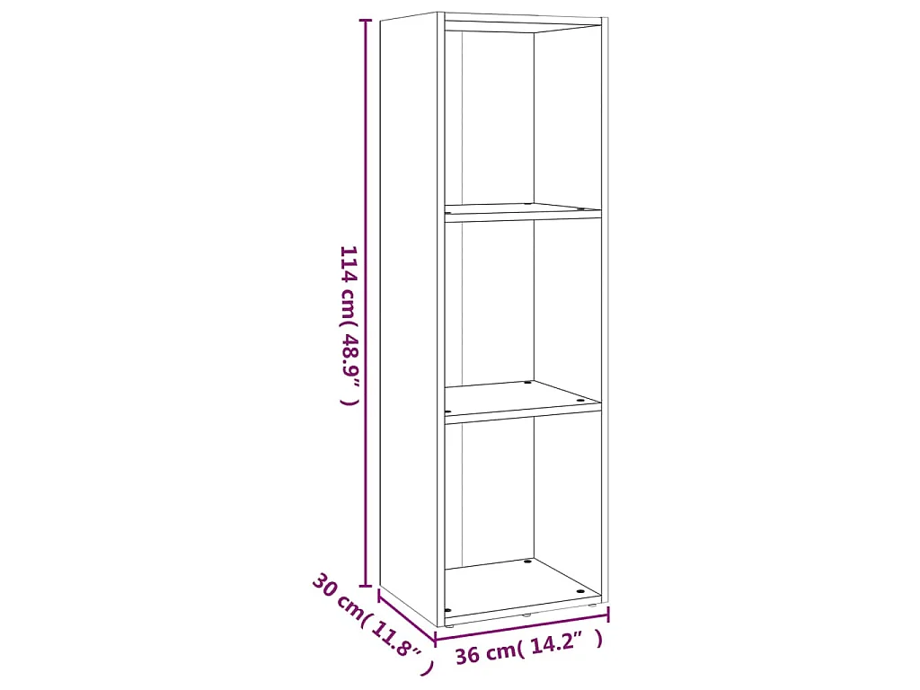 Bibliothèque/Meuble TV chêne marron 36x30x114cm bois ingénierie