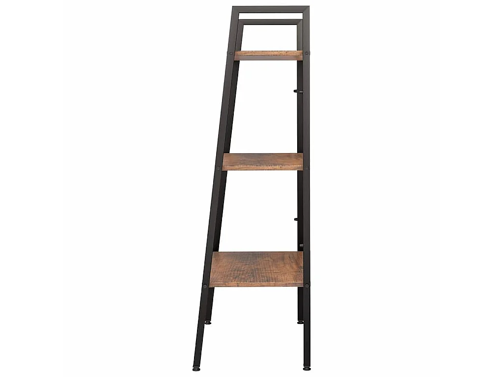 Étagère sur pied 3 niveaux Marron foncé et noir 56x35x108 cm