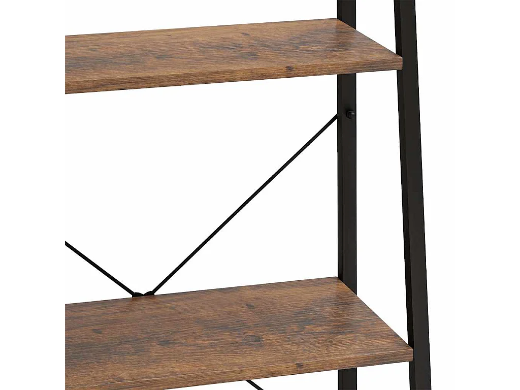 Étagère sur pied 3 niveaux Marron foncé et noir 56x35x108 cm