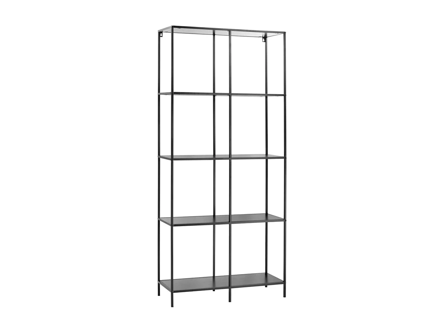 Scaffale da Parete 4 Ripiani 78x30x170 cm Nero