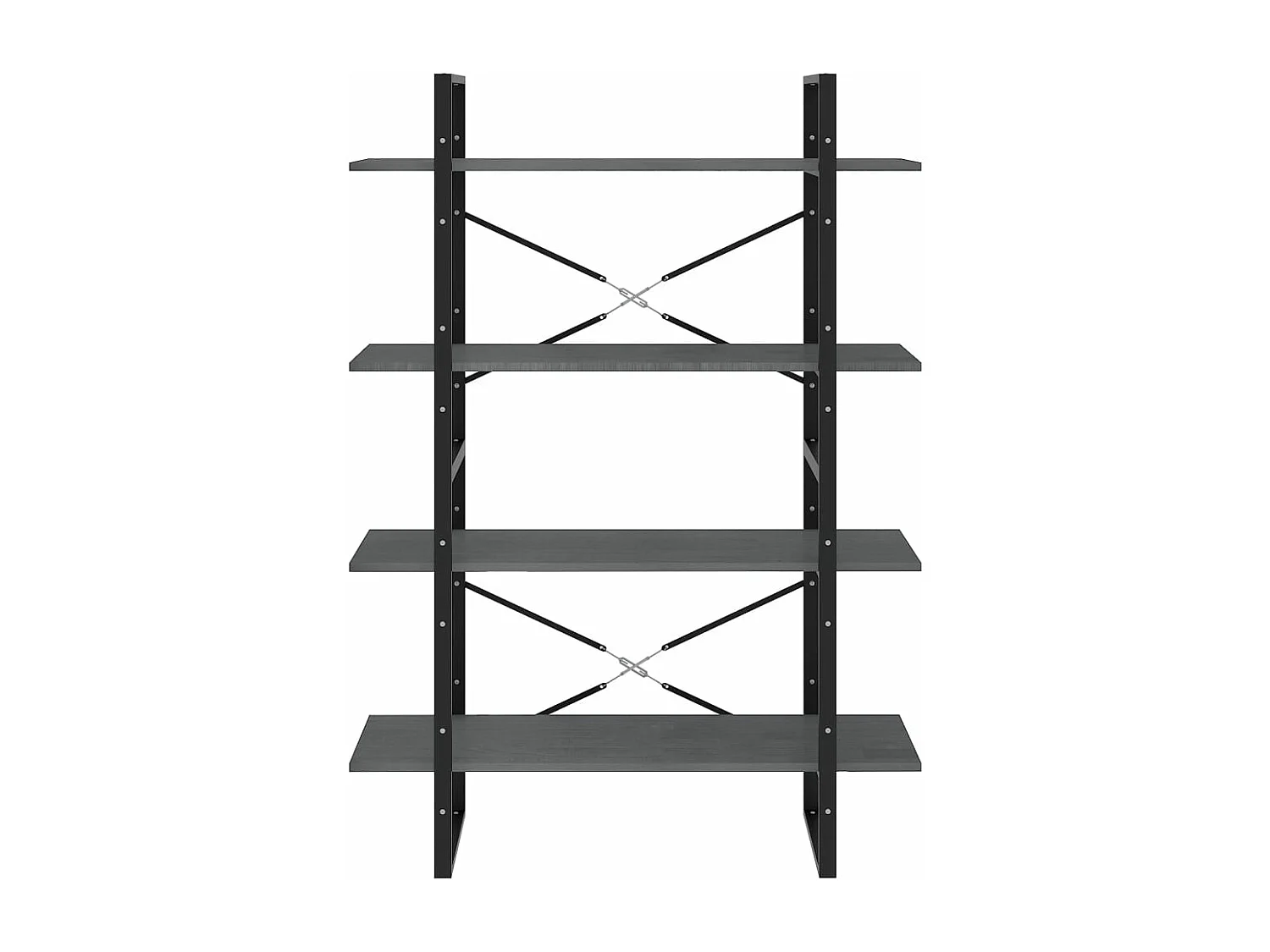 Bibliothèque à 4 niveaux Gris 100x30x140 cm Bois de pin massif