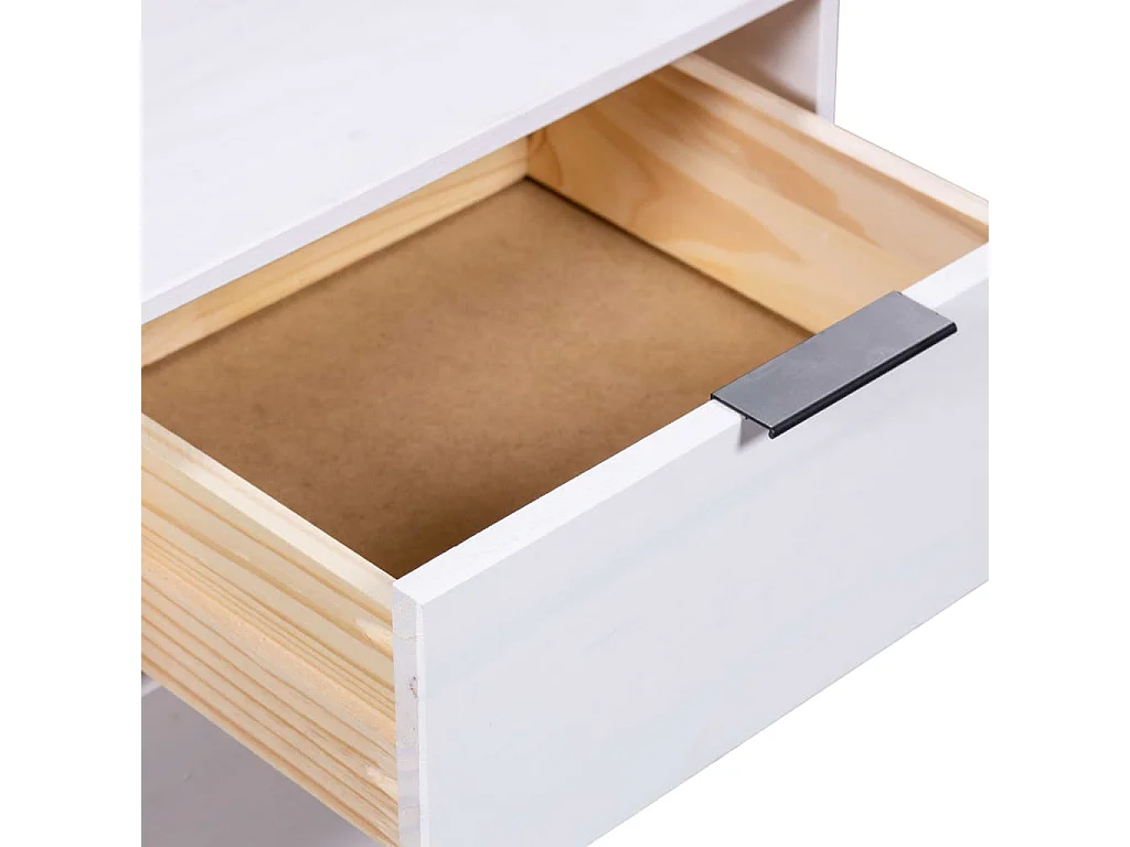 Bibliothèque New York Blanc Bois de pin massif