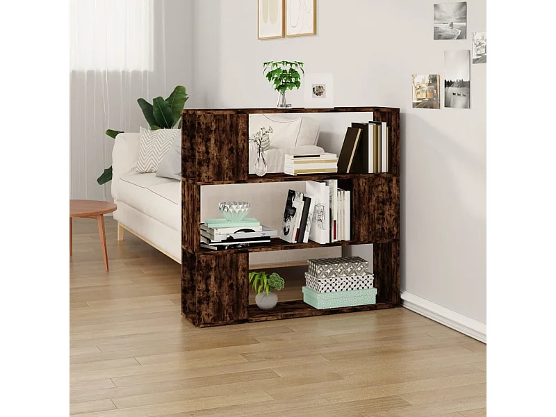 Boekenkast/kamerscherm 100x24x94 cm gerookt eikenkleurig