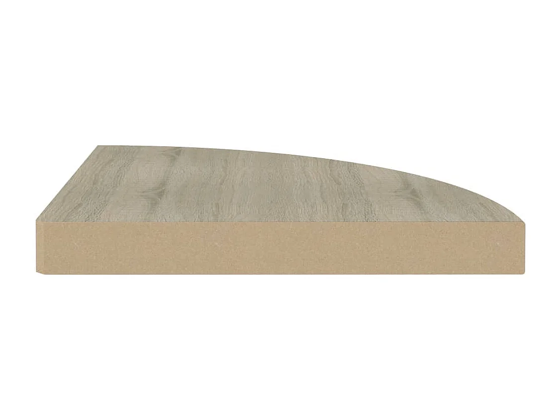 Eck-Schweberegal Eichen-Optik 35x35x3,8 cm MDF