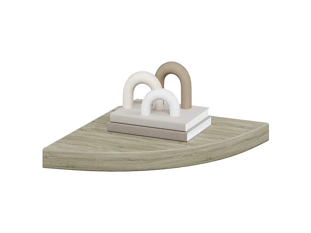 Étagère d'angle flottante chêne 35x35x3,8 cm MDF