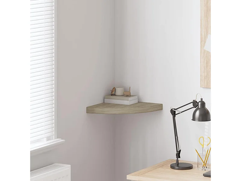 Hoekschap zwevend 35x35x3,8 cm MDF eikenkleurig