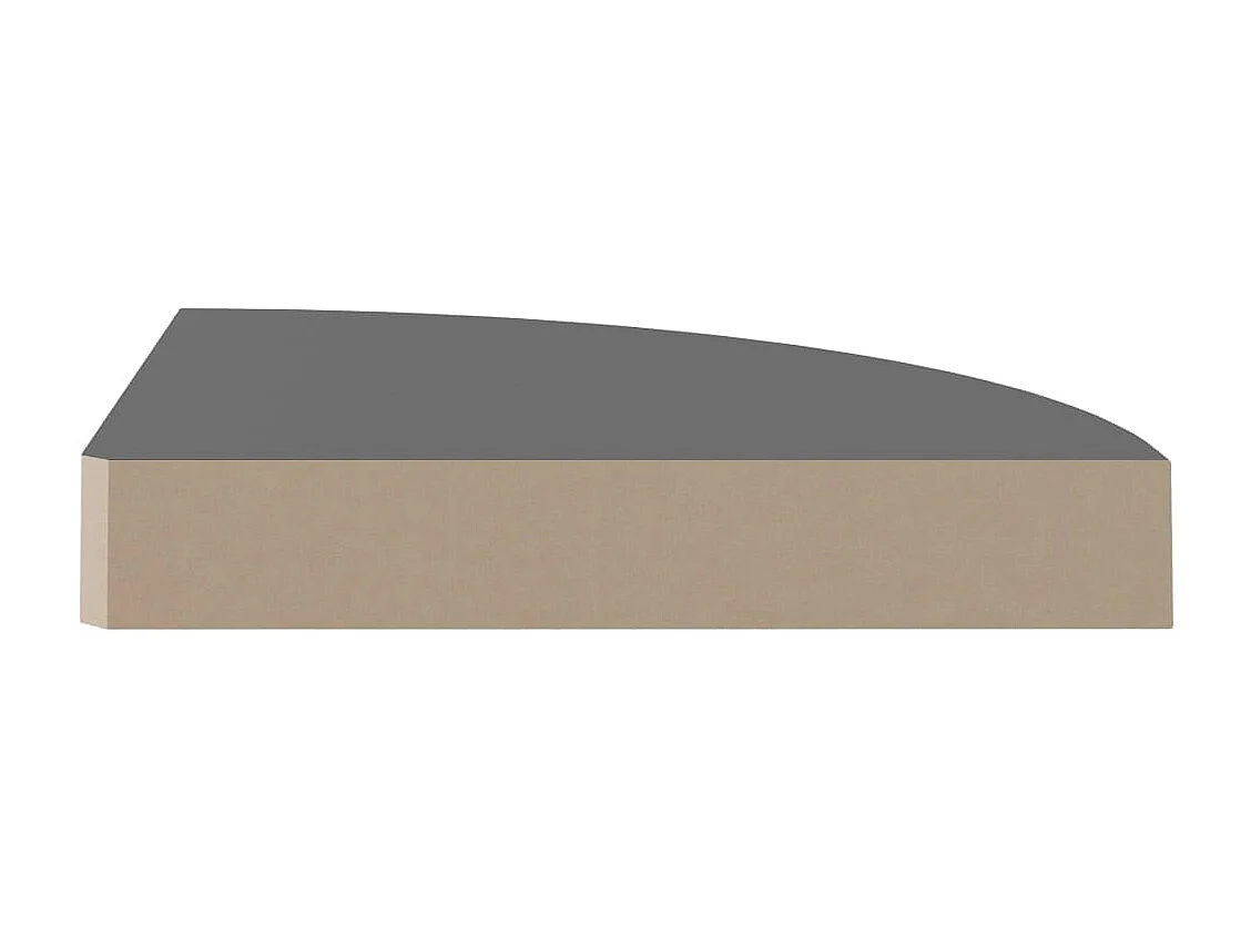 Hoekschap zwevend 25x25x3,8 cm MDF hoogglans grijs
