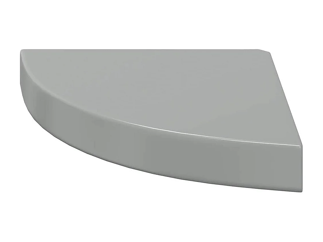 Eck-Schweberegal Hochglanz-Grau 25x25x3,8 cm MDF