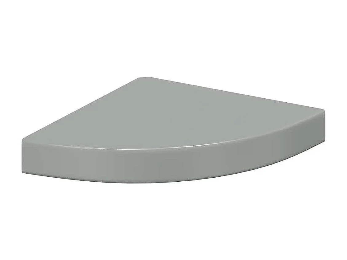 Hoekschap zwevend 25x25x3,8 cm MDF hoogglans grijs