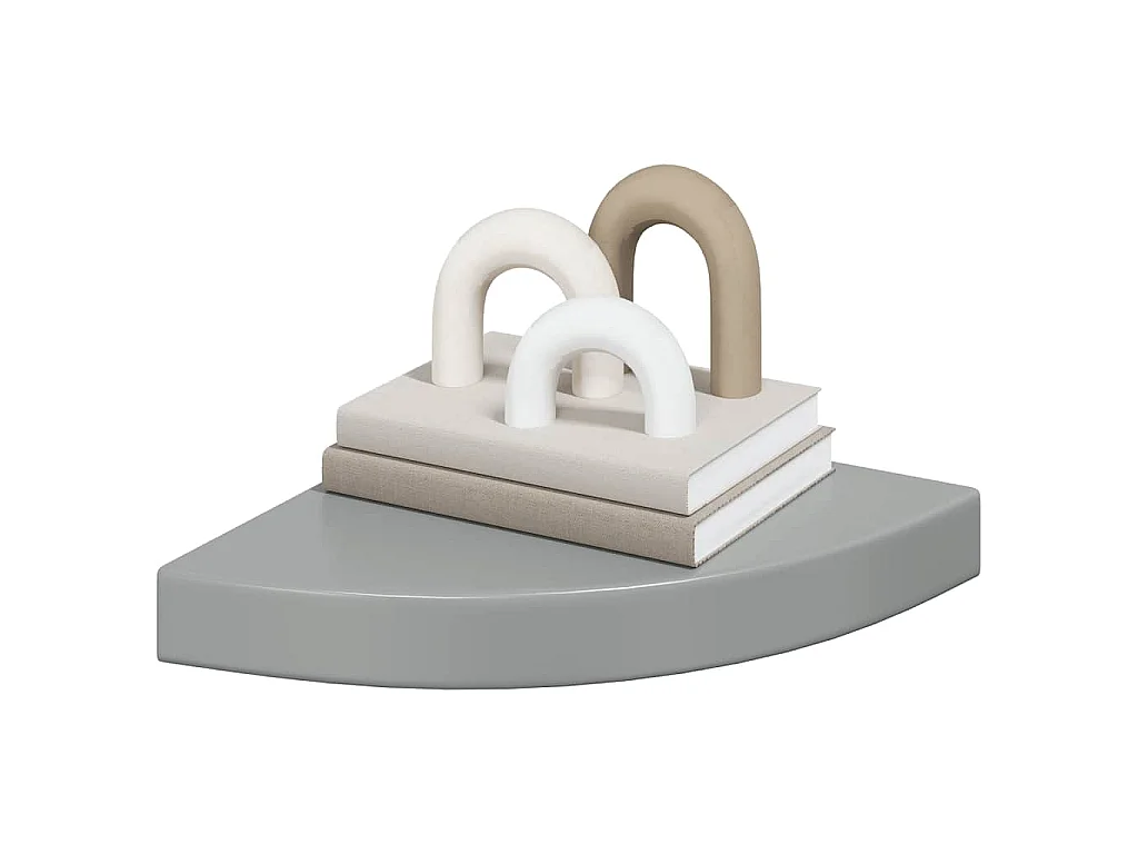 Hoekschap zwevend 25x25x3,8 cm MDF hoogglans grijs