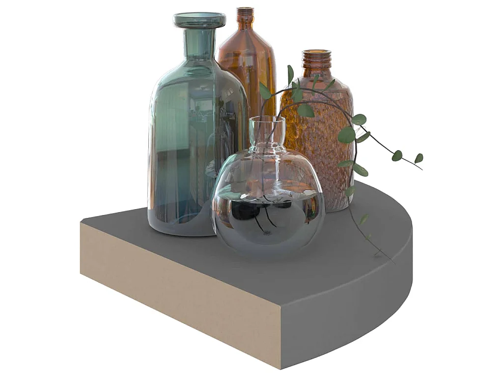 Hoekschap zwevend 25x25x3,8 cm MDF hoogglans grijs