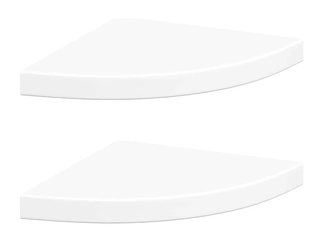 Étagères d'angle flottantes 2 pièces Blanc 35x35x3,8 cm MDF