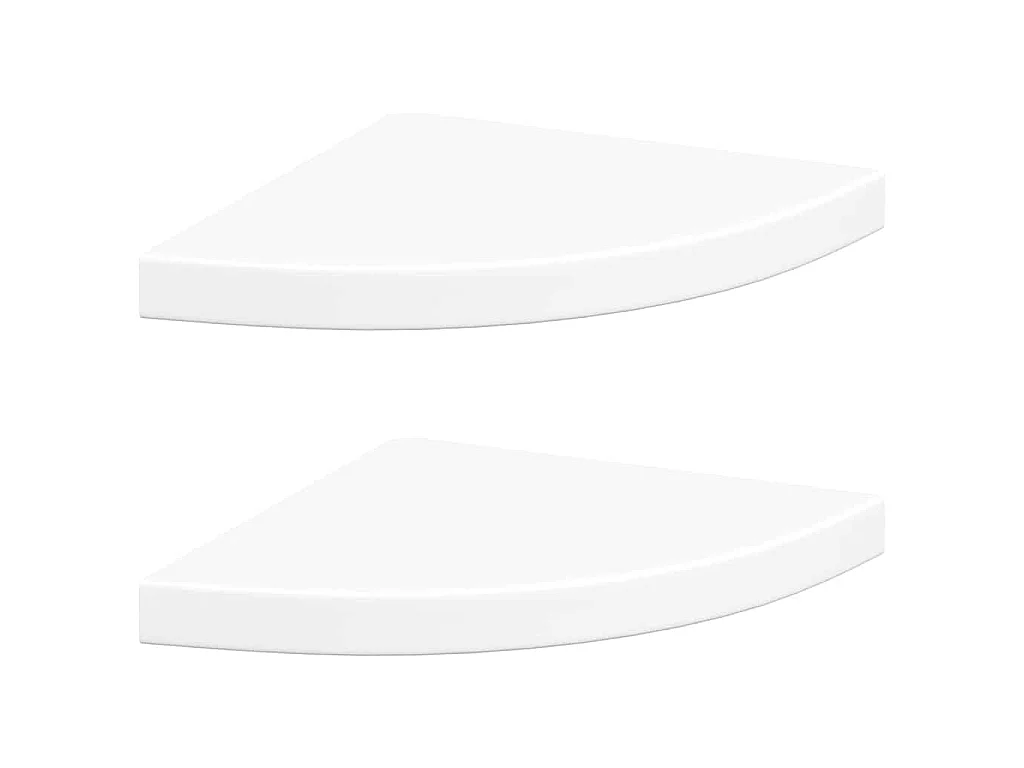Mensole Angolari Sospese 2 pz Bianche 35x35x3,8 cm MDF