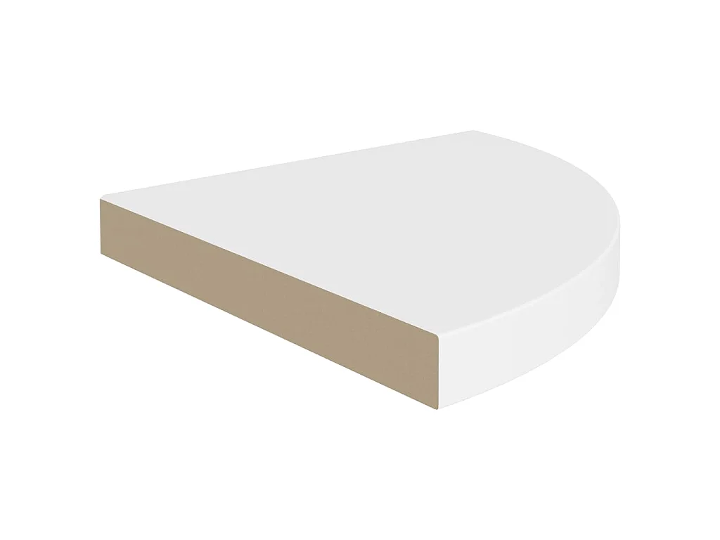 Mensole Angolari Sospese 2 pz Bianche 35x35x3,8 cm MDF