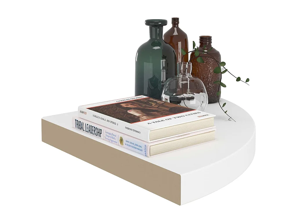 Mensole Angolari Sospese 2 pz Bianche 35x35x3,8 cm MDF