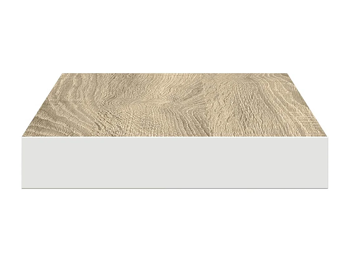 Étagères flottantes 2 pcs Chêne et blanc 40x23x3,8 cm MDF