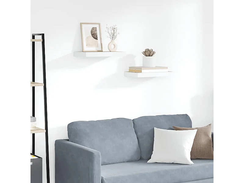 Étagères flottantes 2 pcs Chêne et blanc 40x23x3,8 cm MDF