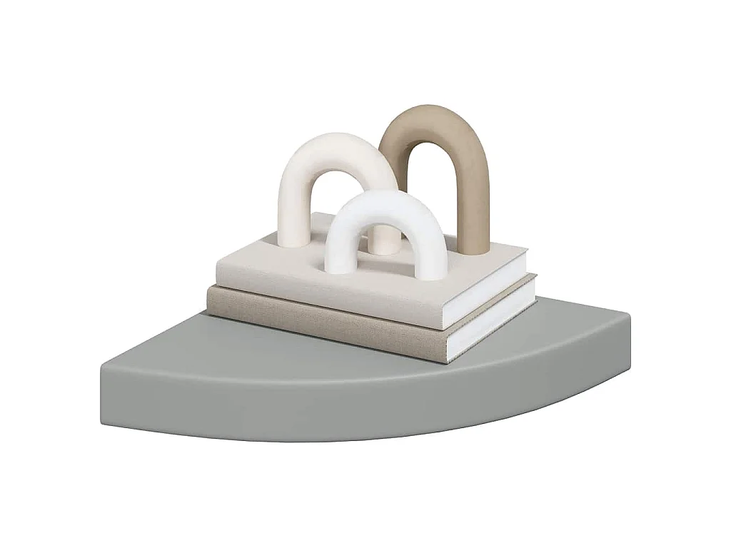 Hoekschappen zwevend 4 st 25x25x3,8 cm MDF grijs