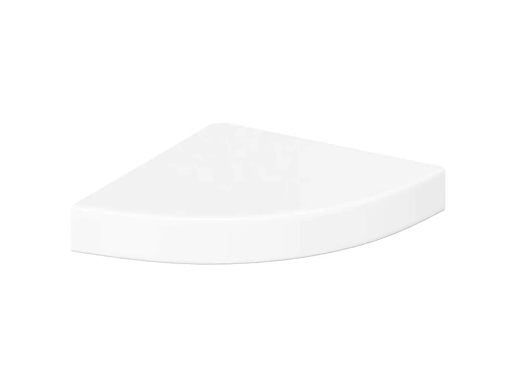 Zwevende hoekplank hoogglans wit 25x25x3,8 cm MDF