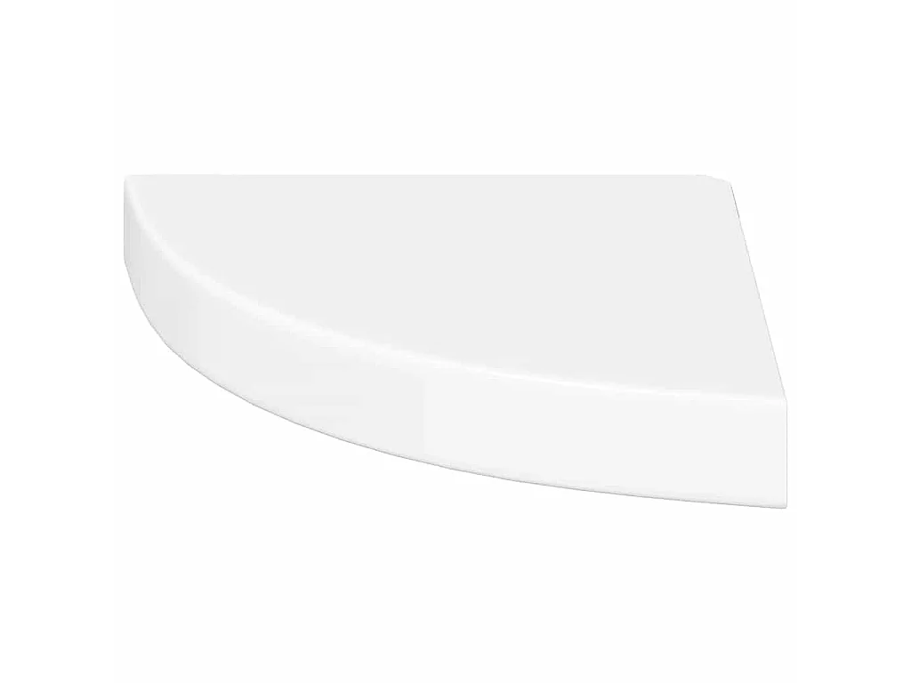 Zwevende hoekplank hoogglans wit 25x25x3,8 cm MDF