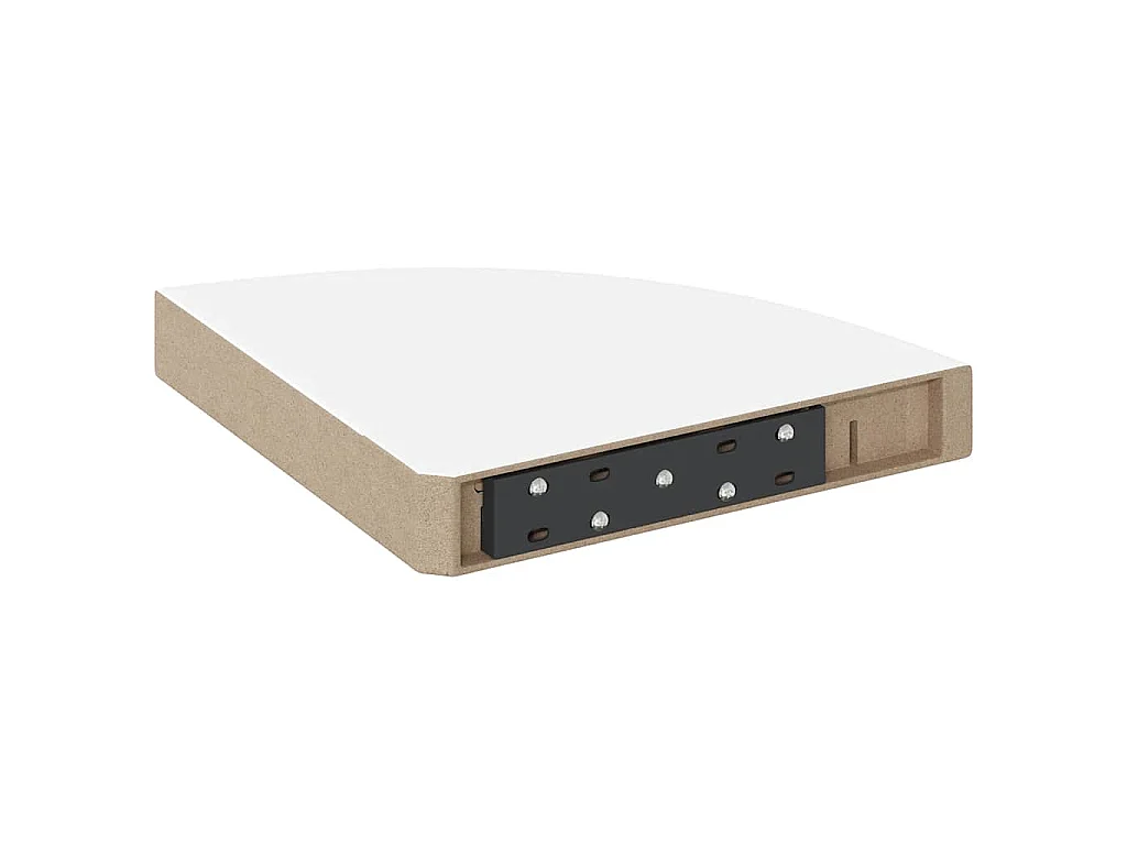 Zwevende hoekplank hoogglans wit 25x25x3,8 cm MDF