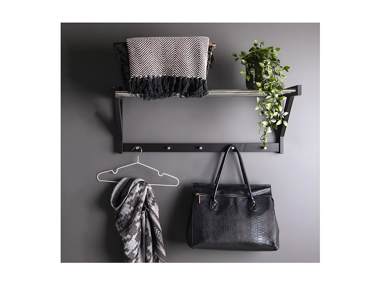 Étagère à chapeaux Kaia Métal Noir