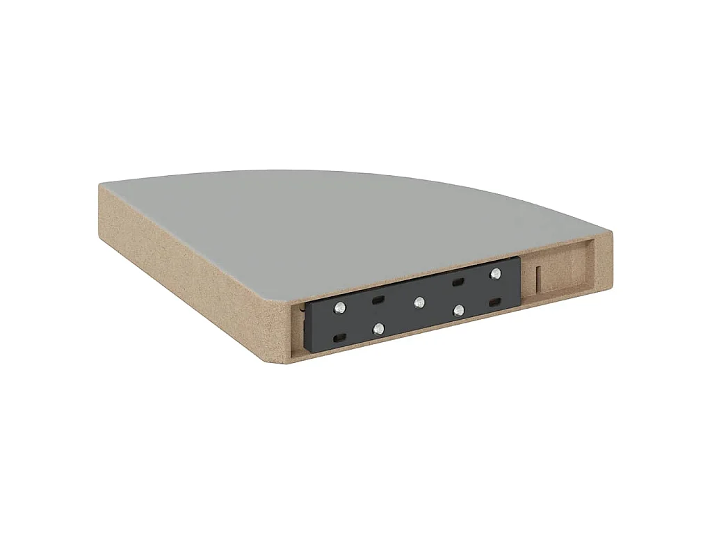 Étagère d'angle flottante gris 25x25x3,8 cm MDF