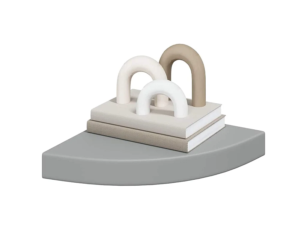 Étagère d'angle flottante gris 25x25x3,8 cm MDF