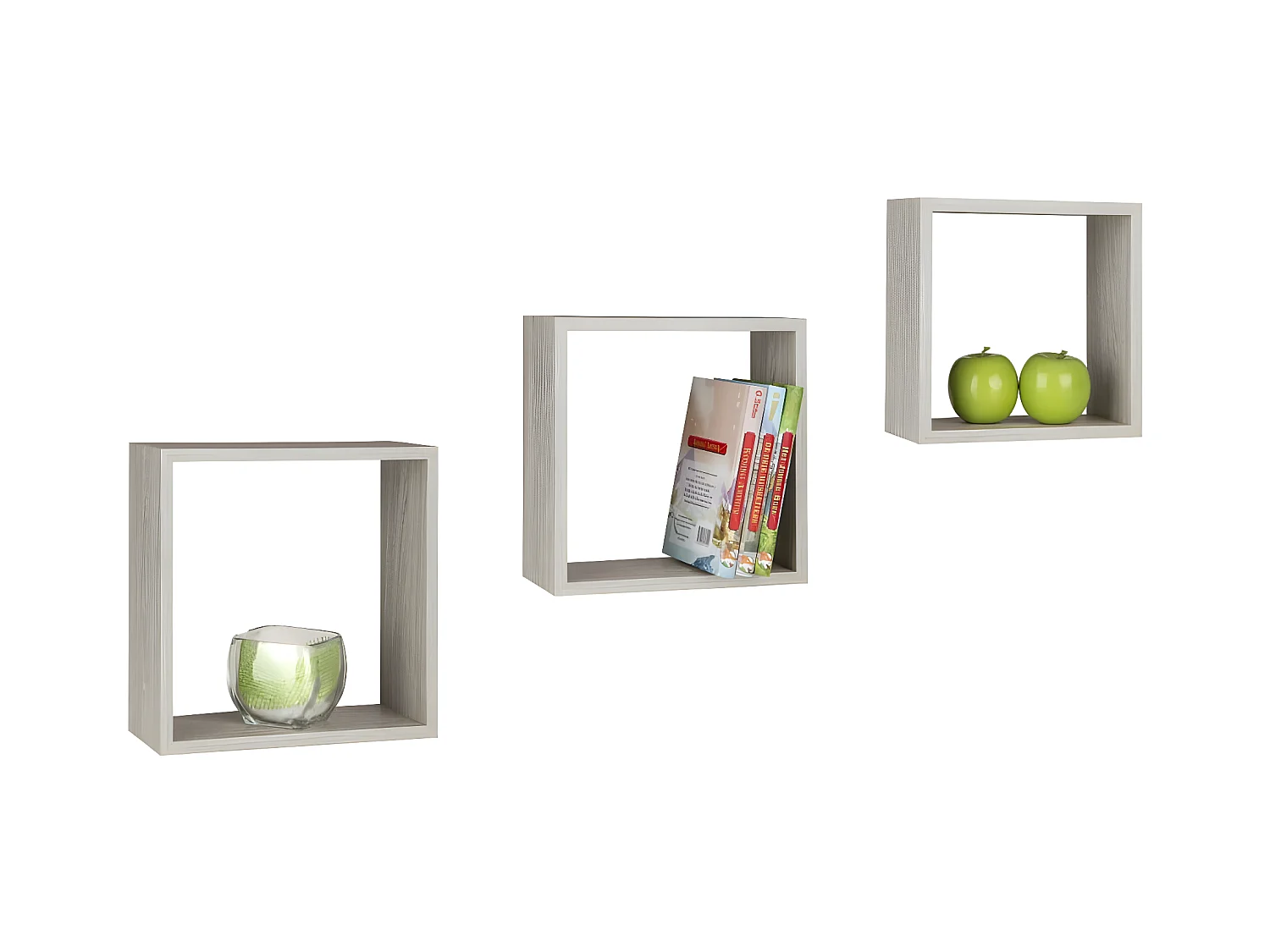 Supports muraux 3 pcs bois gris