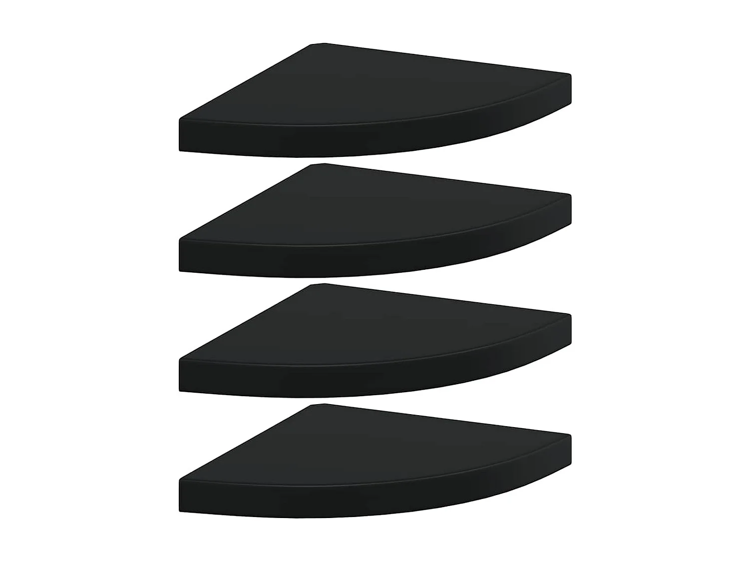 Scaffali Angolari a Parete 4 pz Neri 35x35x3,8 cm in MDF