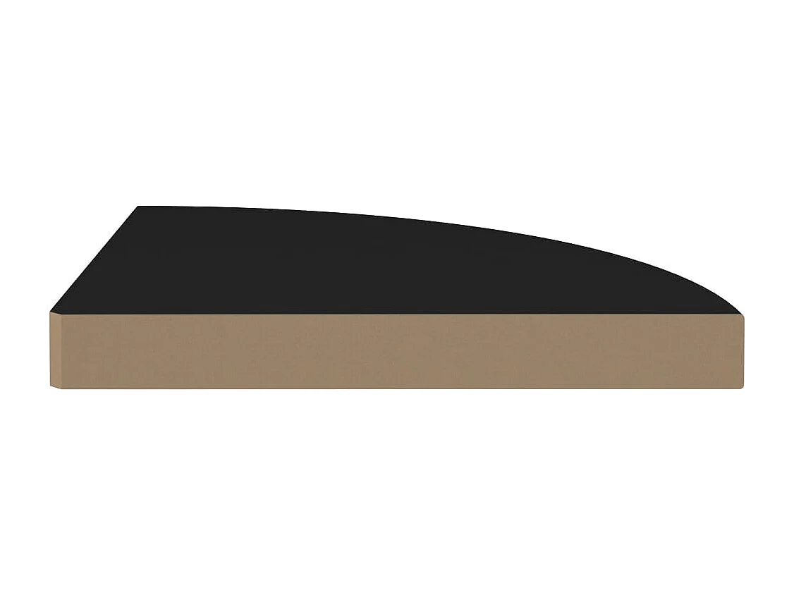 Hoekschappen zwevend 4 st 35x35x3,8 cm MDF zwart