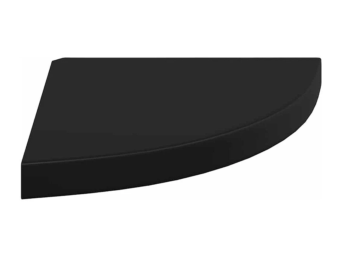 Hoekschappen zwevend 4 st 35x35x3,8 cm MDF zwart