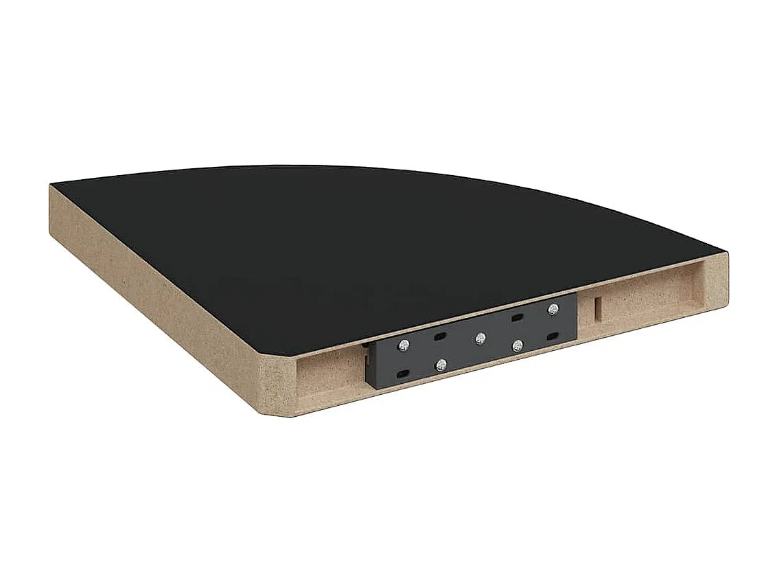 Hoekschappen zwevend 4 st 35x35x3,8 cm MDF zwart